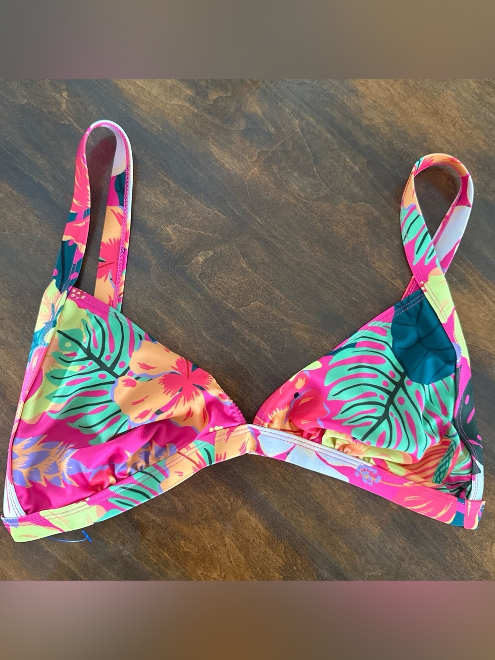 Tropical Floral Bikini Top - Bright Multicolor